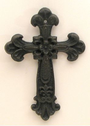 Picture of Fleur De Lis Wall Cross Cast Iron