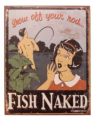 Picture of Tin Sign Fish Naked/Rod