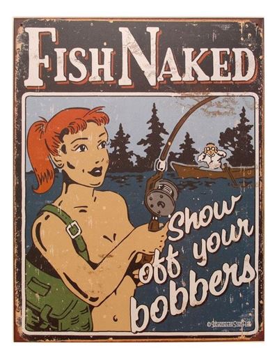 Picture of Tin Sign Fish Naked/Bobbers