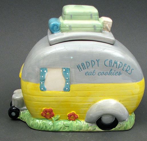 Image sur "Happy Campers Eat Cookies" Cookie Jar