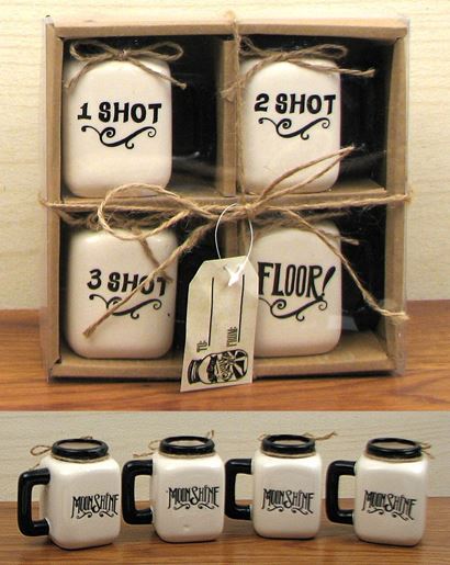 Picture of Ceramic Mason Jar Shot Glass Set