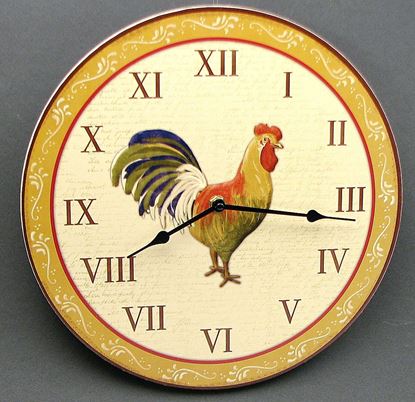 图片 Wood Rooster Wall Clock