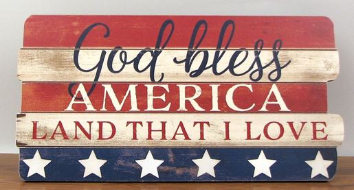 图片 "God Bless America" Wood Sign