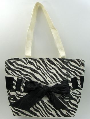 Picture of Zebra Print Straw Bag