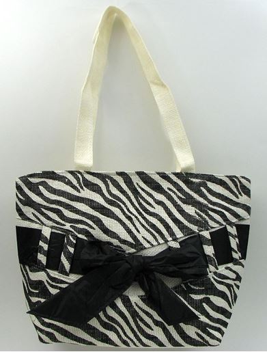 Image sur Zebra Print Straw Bag