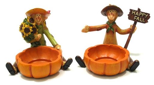 Picture of Scarecrow Harvest Candleholders Set of 2