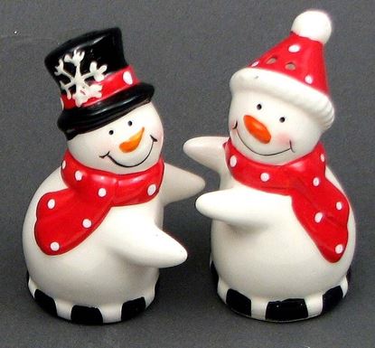 Picture of Ceramic Snowman S/P Set