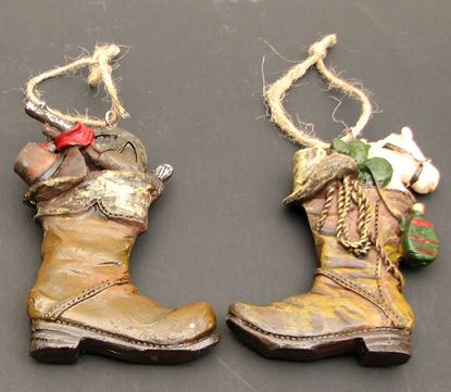 Picture of Resin Cowboy Boot Ornaments Set/2