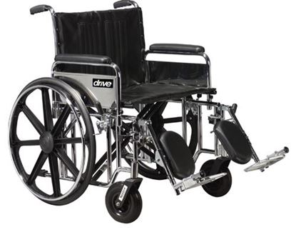 图片 Wheelchair Bariatric 20  Wide w/Rem Desk Arms  Elev Legrests