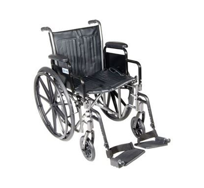 图片 Wheelchair  Fixed Arms 18  Swing-Away Footrests Dual Axle