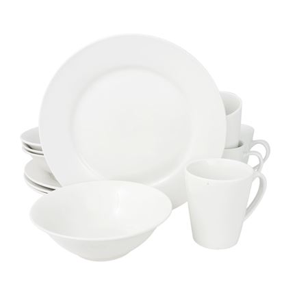 Picture of Gibson Home Noble Court 12 Piece Dinnerware Set in White