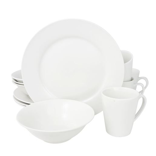 Picture of Gibson Home Noble Court 12 Piece Dinnerware Set in White