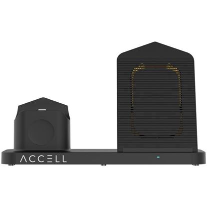 Picture of Accell D233B-001B 3-in-1 Fast-Wireless Wireless Charging Station for iPhone, Android Smartphones, Apple Watch 6/5/4/3/2, and AirPods 1/2/Pro (Black)