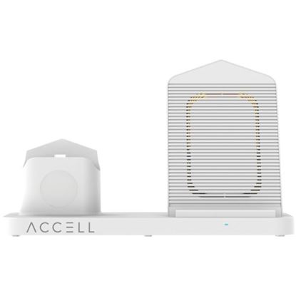 Picture of Accell D233B-001F 3-in-1 Fast-Wireless Wireless Charging Station for iPhone, Android Smartphones, Apple Watch 6/5/4/3/2, and AirPods 1/2/Pro (White)