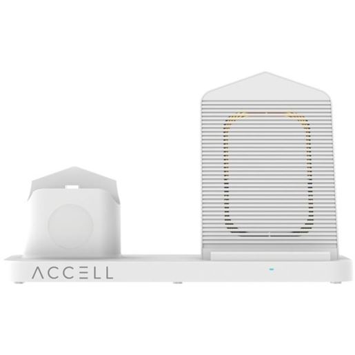 Picture of Accell D233B-001F 3-in-1 Fast-Wireless Wireless Charging Station for iPhone, Android Smartphones, Apple Watch 6/5/4/3/2, and AirPods 1/2/Pro (White)