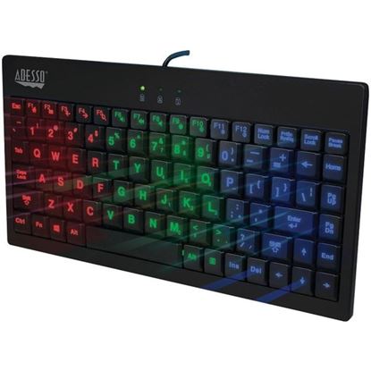 图片 Adesso AKB-110EB SlimTouch 110 3-Color Illuminated Mini Keyboard