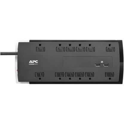 Picture of APC P12U2 12-Outlet SurgeArrest Performance Series Surge Protector with 2 USB Ports, 6ft Cord