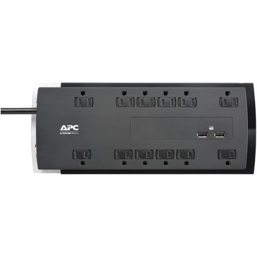 Picture of APC P12U2 12-Outlet SurgeArrest Performance Series Surge Protector with 2 USB Ports, 6ft Cord