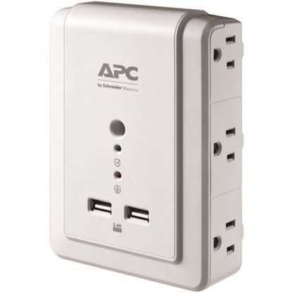 Picture of APC P6WU2 6-Outlet SurgeArrest Surge Protector Wall Tap with 2 USB Ports