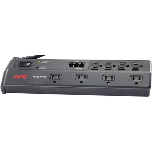 Picture of APC P8T3 8-Outlet Essential SurgeArrest Surge Protector (Telephone Protection)