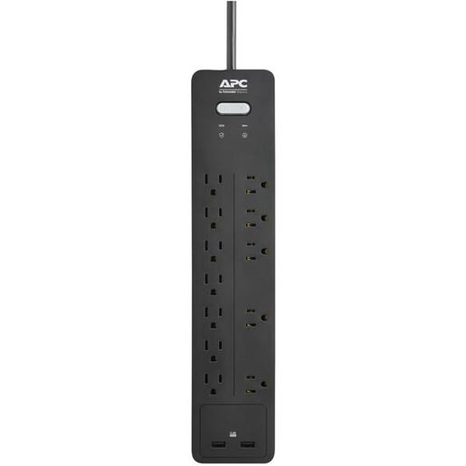 Picture of APC PH12U2 12-Outlet SurgeArrest Home/Office Series Surge Protector with 2 USB Ports, 6ft Cord