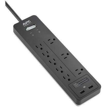 Picture of APC PH8U2 8-Outlet SurgeArrest Home/Office Series Surge Protector with 2 USB Ports, 6ft Cord