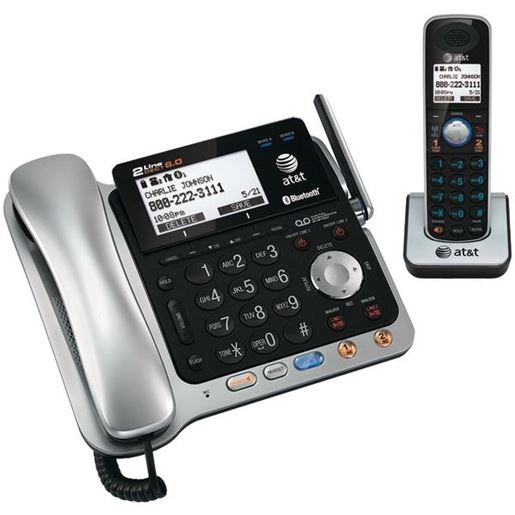 Picture of AT&T TL86109 DECT 6.0 2-Line Connect to Cell Corded/Cordless Bluetooth Phone System with Digital Answering System & Caller ID (Corded Base System & Single Handset)