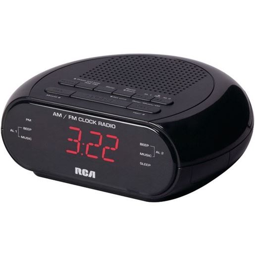 Picture of RCA RC205A Dual Alarm Clock Radio with Red LED & Dual Wake