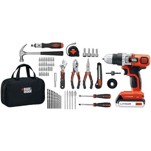 Picture of BLACK+DECKER LDX120PK 20-Volt MAX* Lithium Drill/Driver & 68-Piece Project Kit