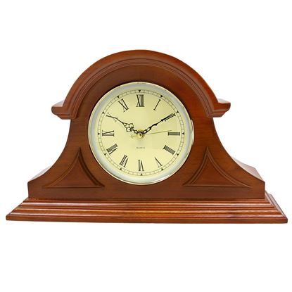 Picture of Bedford Clock Collection Redwood Tambour Mantel Clock with Chimes