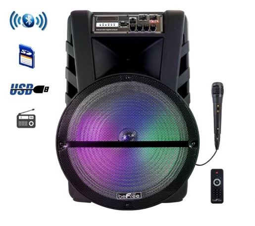 Picture of beFree Sound 15 Inch Bluetooth Portable Rechargeable Party Speaker with LED Lights