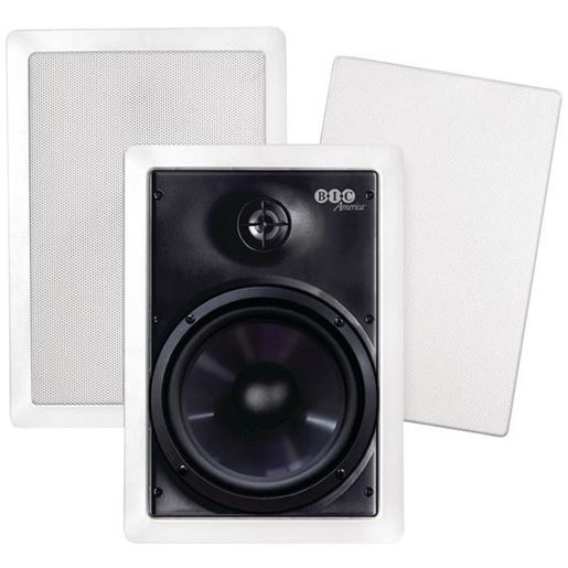 Picture of BIC America M-PRO6W 150-Watt 6.5" Weather-Resistant In-Wall Speakers with Pivoting Tweeters & Metal & Cloth Grilles