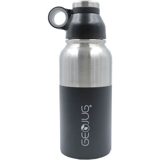 Picture of Brentwood Appliances G-1032BK GeoJug 32-Ounce Stainless Steel Vacuum-Insulated Water Bottle (Black)