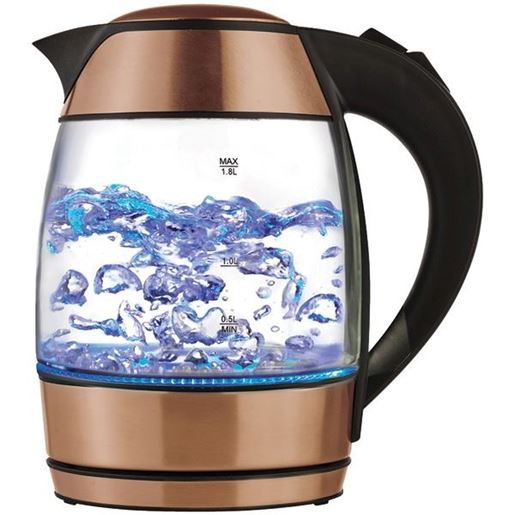 Picture of Brentwood Appliances KT-1960RG 1.8-Liter Cordless Glass Electric Kettle with Tea Infuser (Rose Gold)