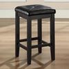 Picture of Set of 2 - Black 24-inch Backless Barstools with Faux Leather Seat