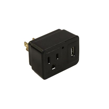 Picture of Craig Combo Wall Charger with AC & USB Ports- Blcak