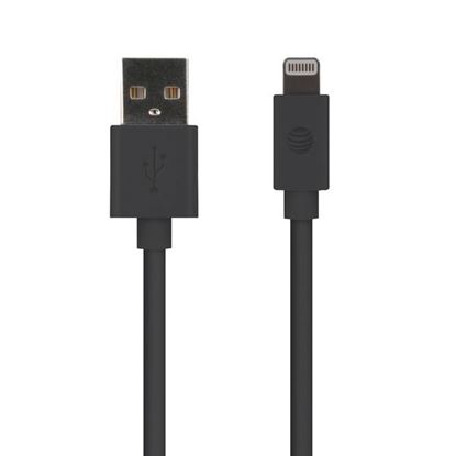 Picture of AT&T PVLC1-BLK 4-Foot PVC Charge and Sync Lightning Cable (Black)