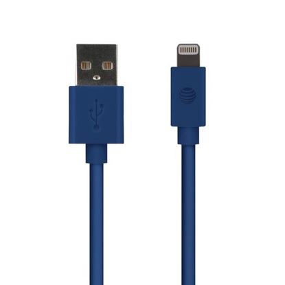 Picture of AT&T PVLC1-BLU 4-Foot PVC Charge and Sync Lightning Cable (Blue)