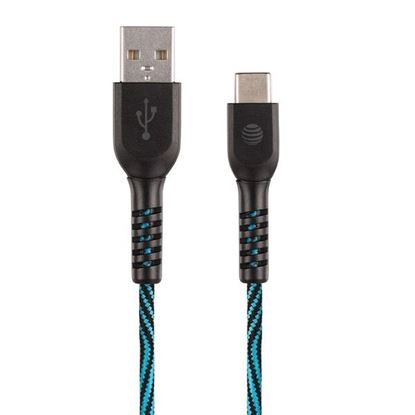 Picture of AT&T TCB04-BLU 4-Foot Charge and Sync USB to Type-C Cable (Blue)