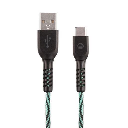 Picture of AT&T TCB04-GRN 4-Foot Charge and Sync USB to Type-C Cable (Teal)