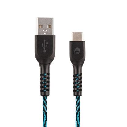 Picture of AT&T TCB10-BLU 10-Foot Charge and Sync USB to Type-C Cable (Blue)