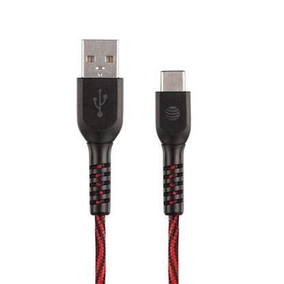 Picture of AT&T TCB10-RED 10-Foot Charge and Sync USB to Type-C Cable (Red)