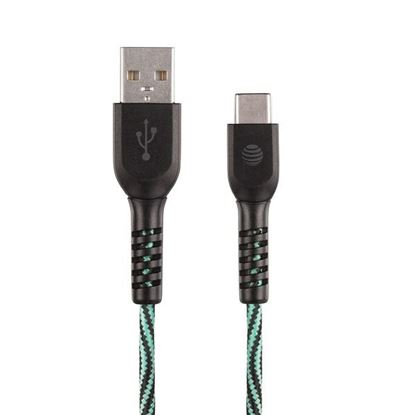 Picture of AT&T TCB10-TEAL 10-Foot Charge and Sync USB to Type-C Cable (Green)