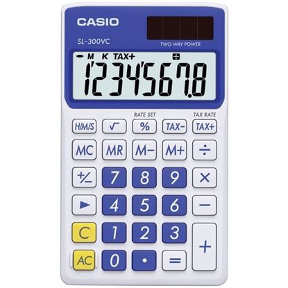 Picture of CASIO SL300VCBESIH Solar Wallet Calculator with 8-Digit Display (Blue)