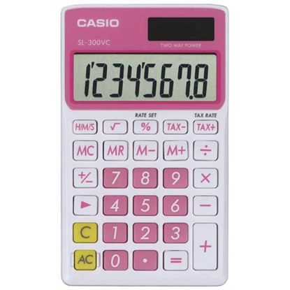 Picture of CASIO SL300VCPKSIH Solar Wallet Calculator with 8-Digit Display (Pink)