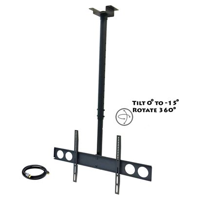 Picture of MegaMounts Heavy Duty Tilting Ceiling Televeision Mount for 37" to 70" LCD, LED and Plasma Televisions with HDMI Cable