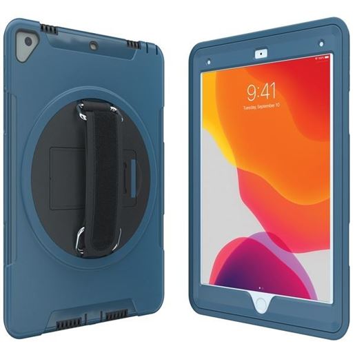 Picture of CTA Digital PAD-PCGK10B Protective Case with Built-in 360? Rotatable Grip Kickstand for iPad (Blue)