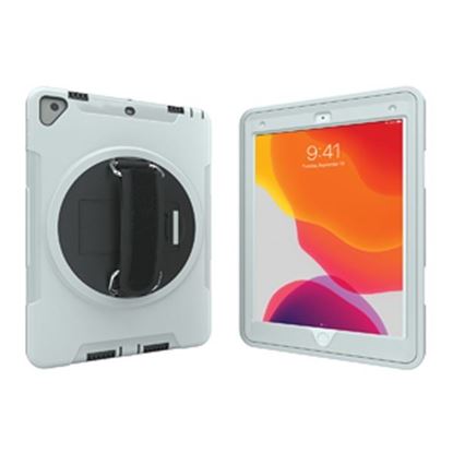 Picture of CTA Digital PAD-PCGK10W Protective Case with Built-in 360? Rotatable Grip Kickstand for iPad (White)