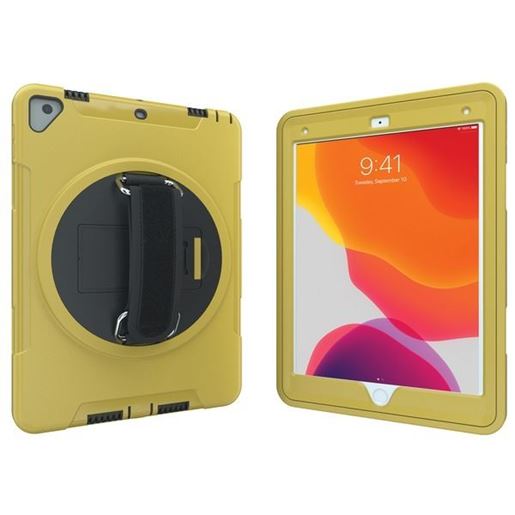 Picture of CTA Digital PAD-PCGK10Y Protective Case with Built-in 360? Rotatable Grip Kickstand for iPad (Yellow)