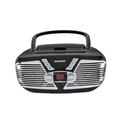 Picture of SYLVANIA SRCD211-BLACK Retro Portable CD Radio Boombox (Black)